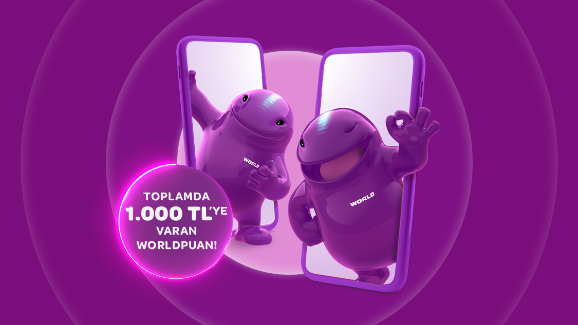 Arkadaşlarınızı World Mobil’e davet edin, World Mobil’li yaptığınız her arkadaşınız için 200 TL, toplam 1.000 TL Worldpuan kazanın! Üstelik World Mobil’li yaptığınız arkadaşınıza özel kampanya da World Mobil’den!