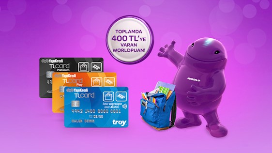 Okula dönüş fırsatı! Troy logolu TLcard’dan kırtasiye alışverişlerinize 75 TL, World Pay ile ödemelerde ek 25 TL, toplamda 400 TL’ye varan Puan hediye!